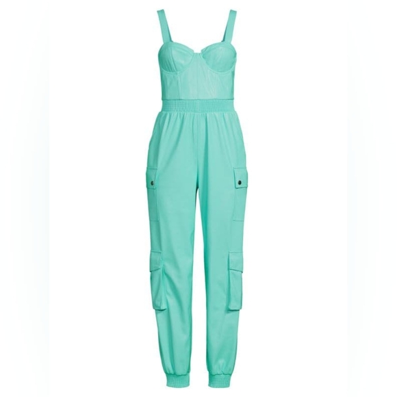 ALICE + OLIVIA Frida Faux Leather Cargo Jumpsuit - Picture 3 of 3